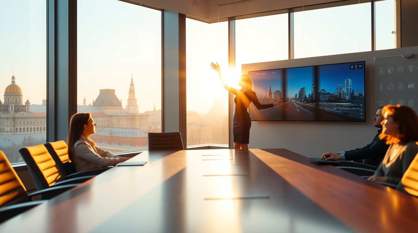 Интерактивная панель в офисе